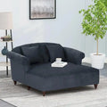 Chaise longue doble tapizada con patas de abedul y 2 cojines