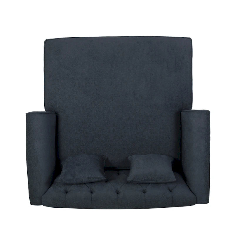 Chaise longue doble tapizada con patas de abedul y 2 cojines