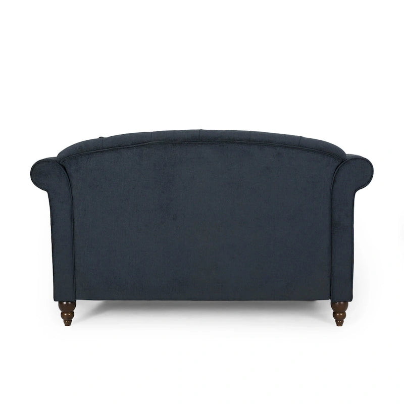 Chaise longue doble tapizada con patas de abedul y 2 cojines