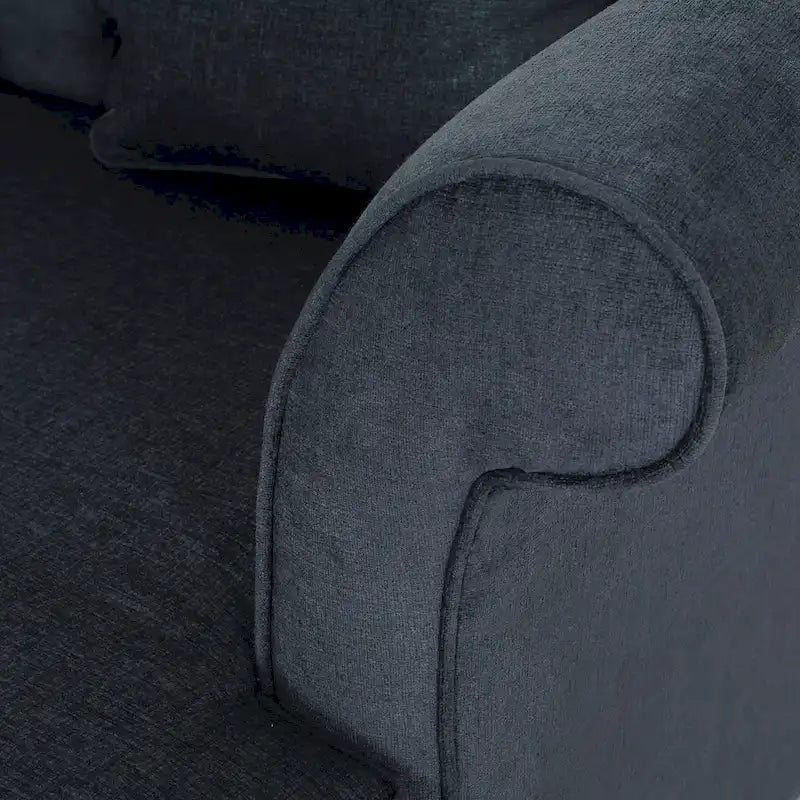 Chaise longue doble tapizada con patas de abedul y 2 cojines