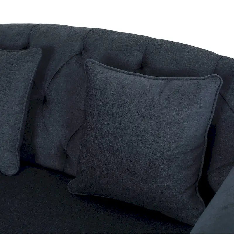 Chaise longue doble tapizada con patas de abedul y 2 cojines