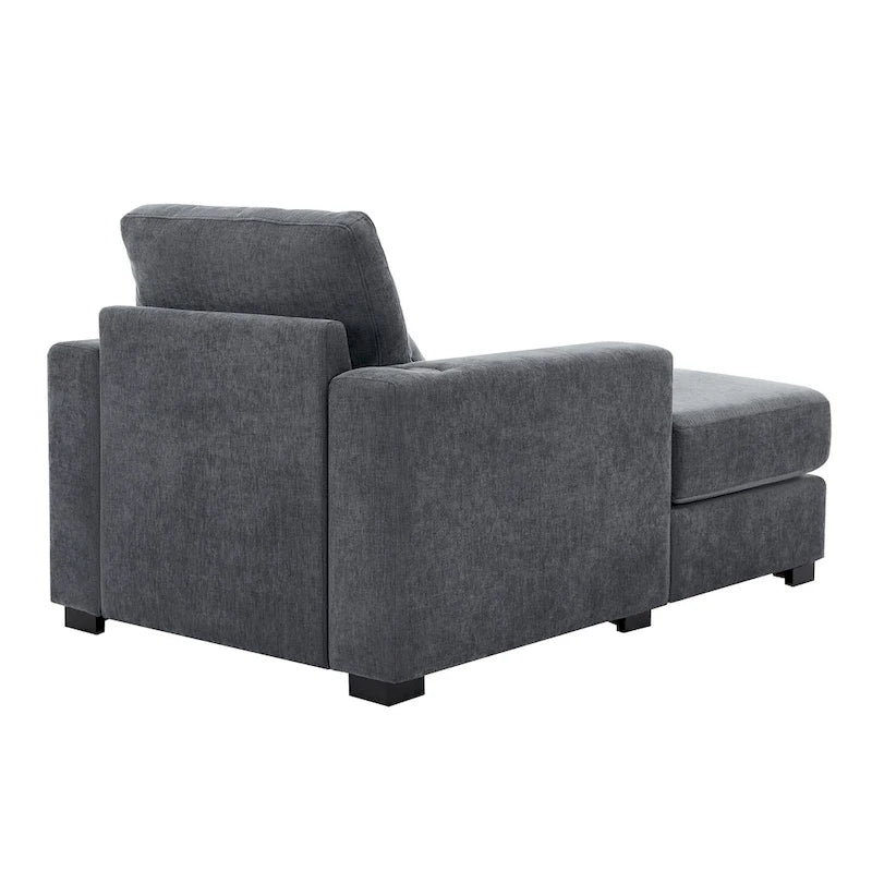 Chaise longue extragrande de chenilla con estación de carga y portavasos