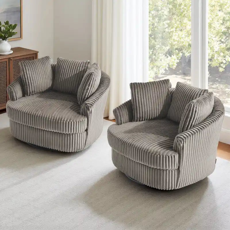 Juego de 2 sillones tipo barril giratorios