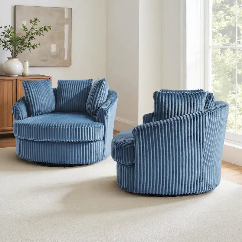 Juego de 2 sillones tipo barril giratorios