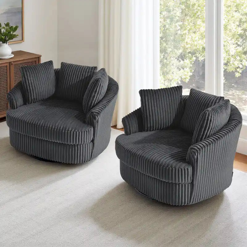 Juego de 2 sillones tipo barril giratorios
