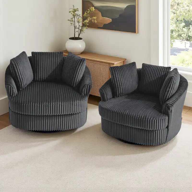 Juego de 2 sillones tipo barril giratorios