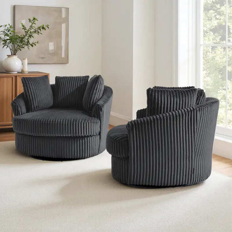 Juego de 2 sillones tipo barril giratorios