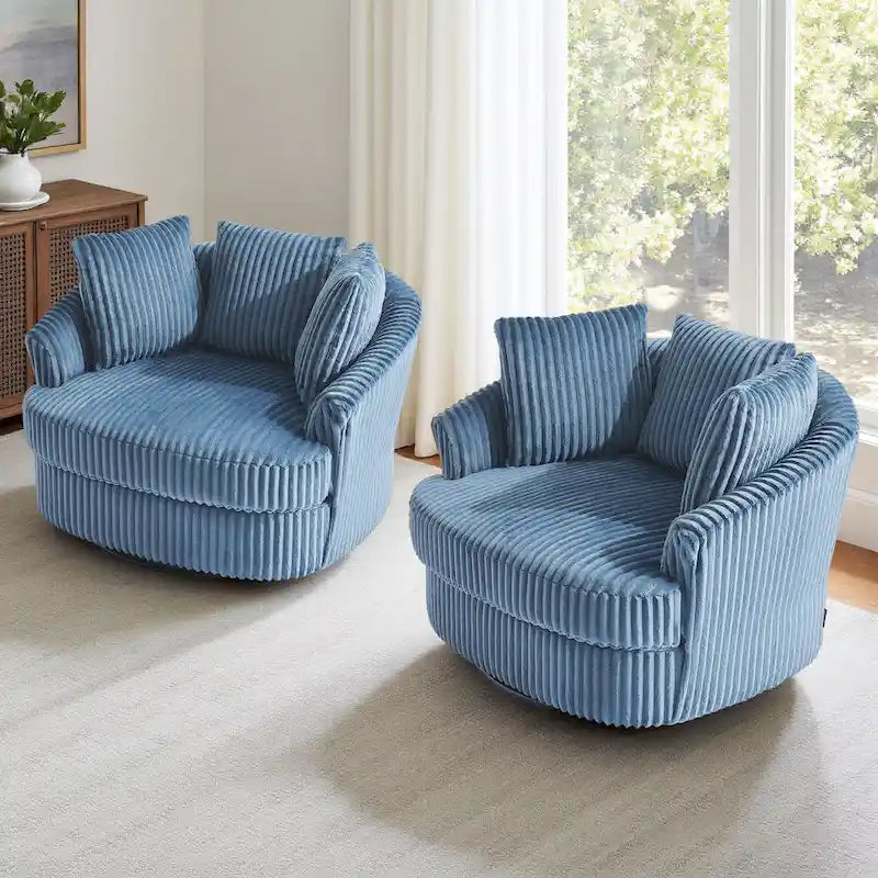 Juego de 2 sillones tipo barril giratorios