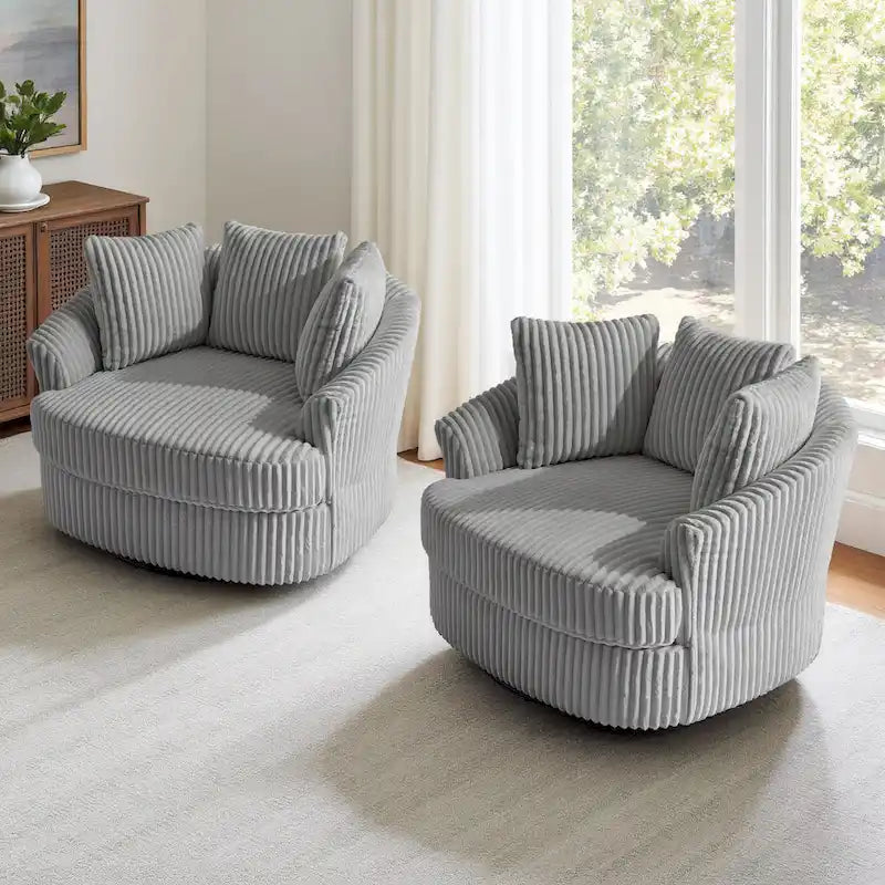 Juego de 2 sillones tipo barril giratorios