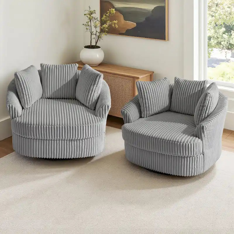 Juego de 2 sillones tipo barril giratorios