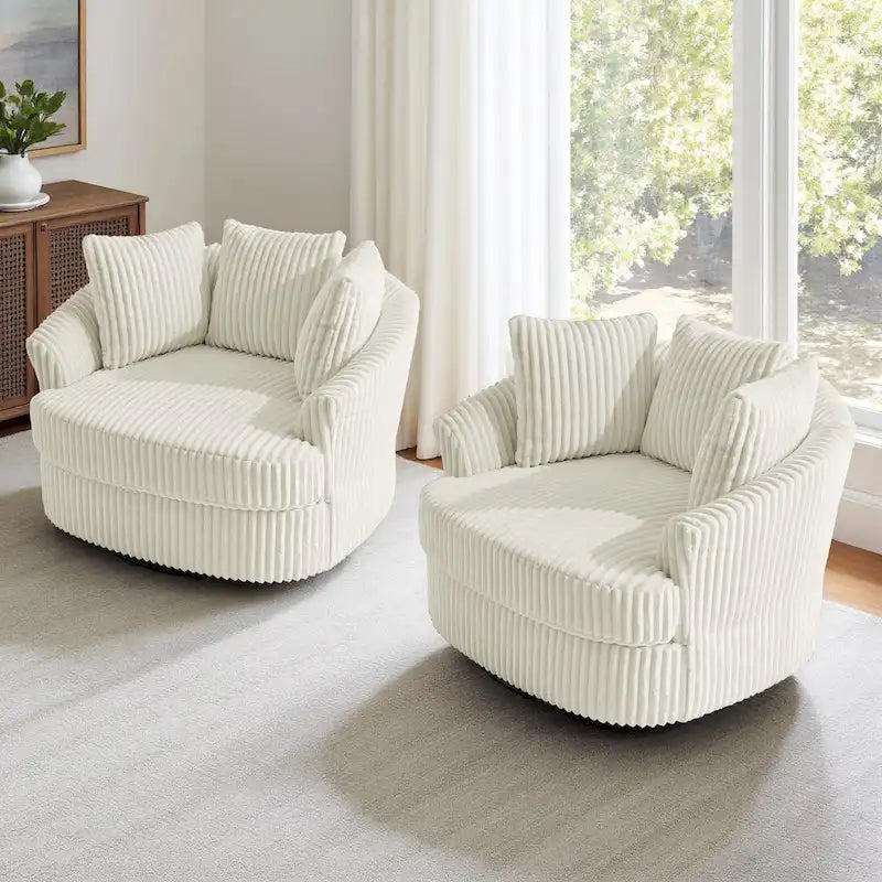 Juego de 2 sillones tipo barril giratorios