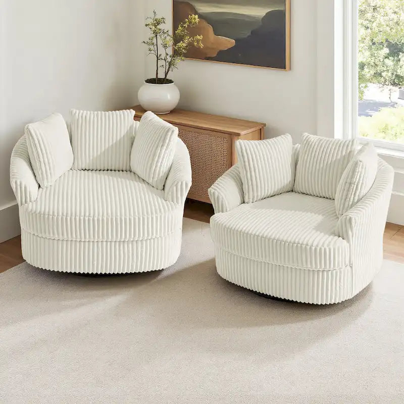 Juego de 2 sillones tipo barril giratorios