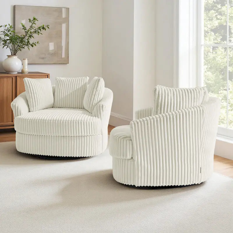 Juego de 2 sillones tipo barril giratorios