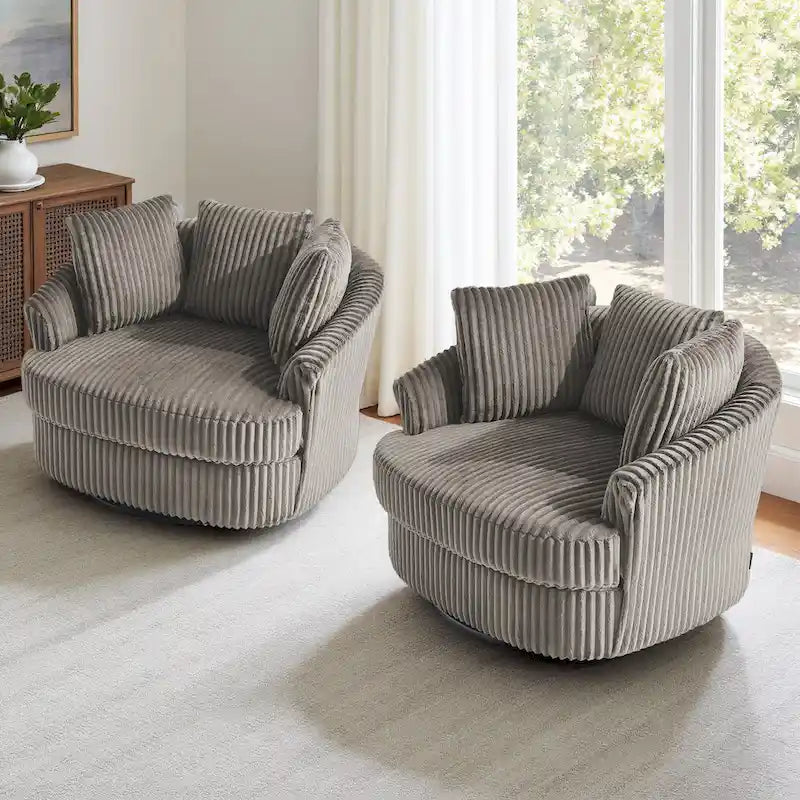 Juego de 2 sillones tipo barril giratorios