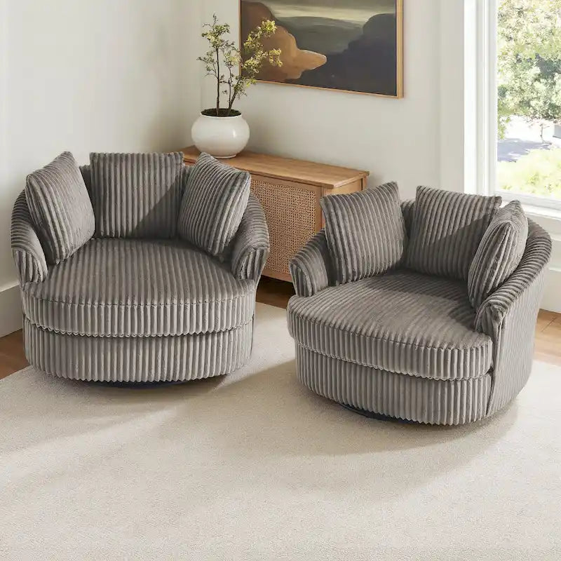 Juego de 2 sillones tipo barril giratorios