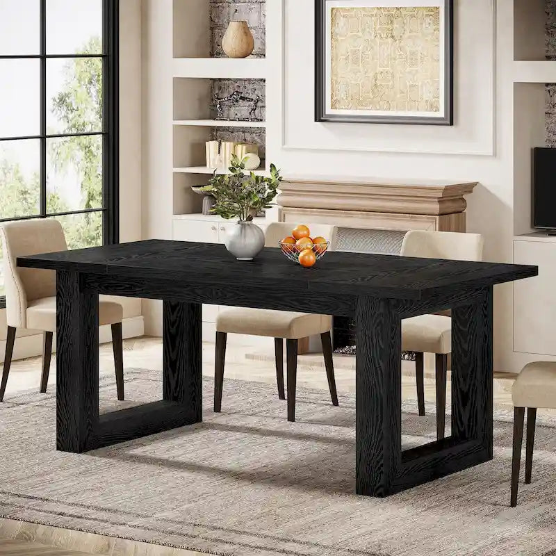 Mesa de comedor rectangular estilo granja de 63 pulgadas para 4-6 personas