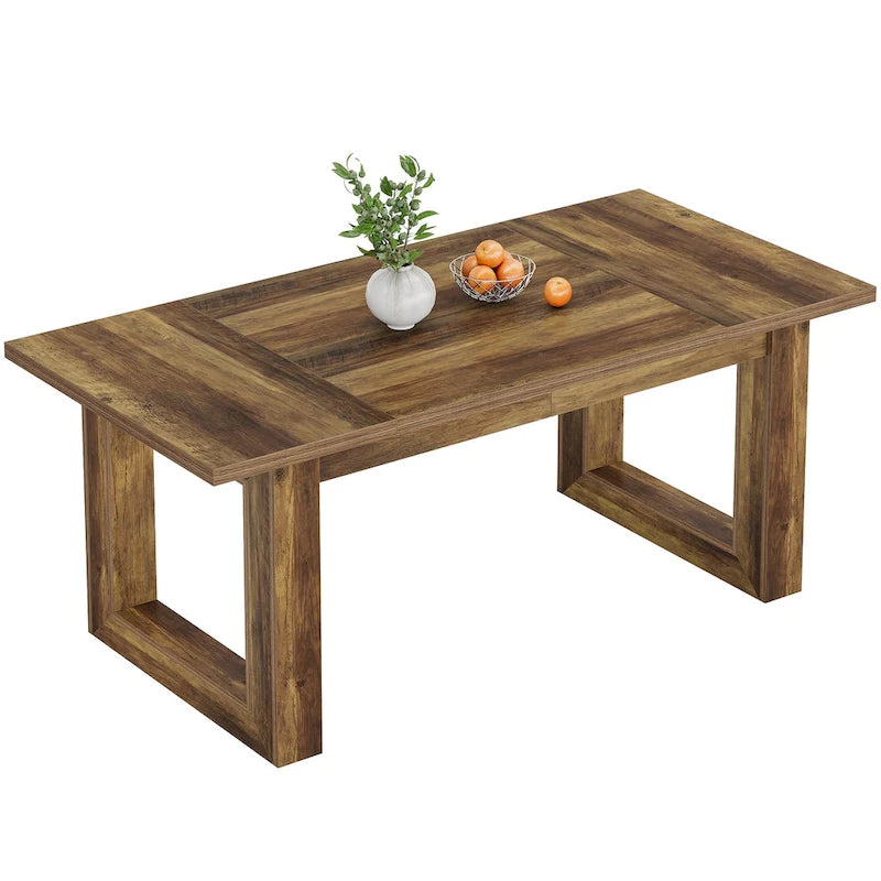 Mesa de comedor rectangular estilo granja de 63 pulgadas para 4-6 personas
