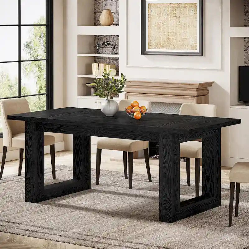 Mesa de comedor rectangular estilo granja de 63 pulgadas para 4-6 personas