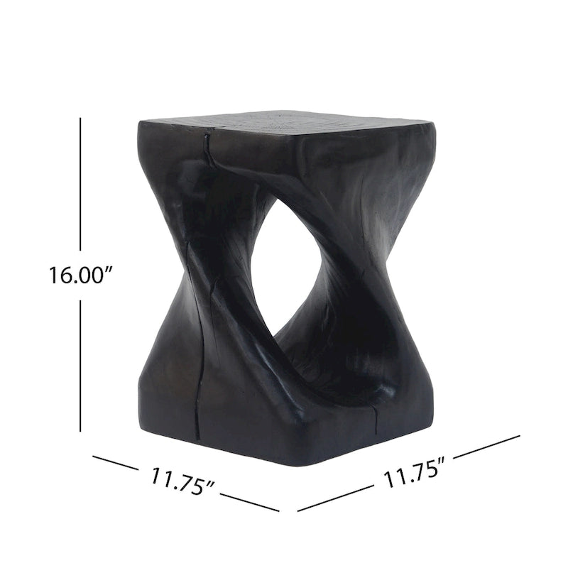 Mesa auxiliar de aspecto de madera retorcida de óxido de magnesio