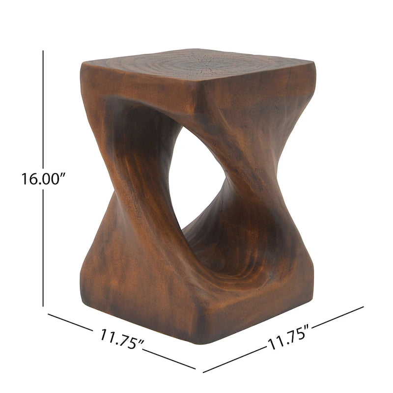 Mesa auxiliar de aspecto de madera retorcida de óxido de magnesio