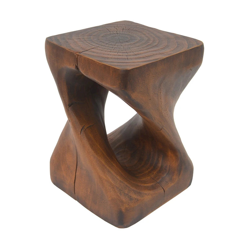 Mesa auxiliar de aspecto de madera retorcida de óxido de magnesio