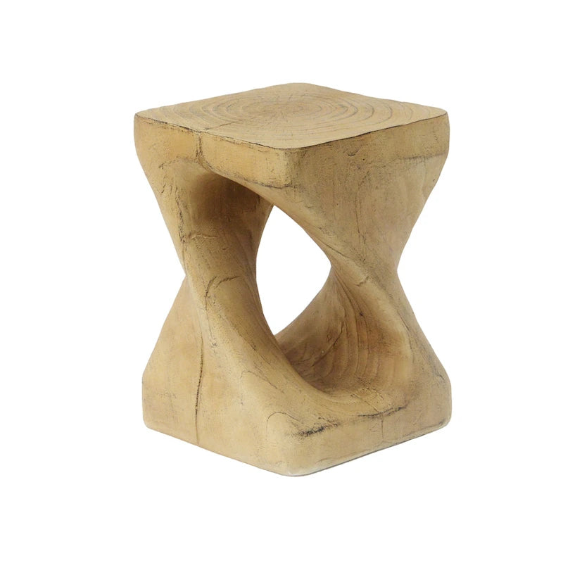 Mesa auxiliar de aspecto de madera retorcida de óxido de magnesio