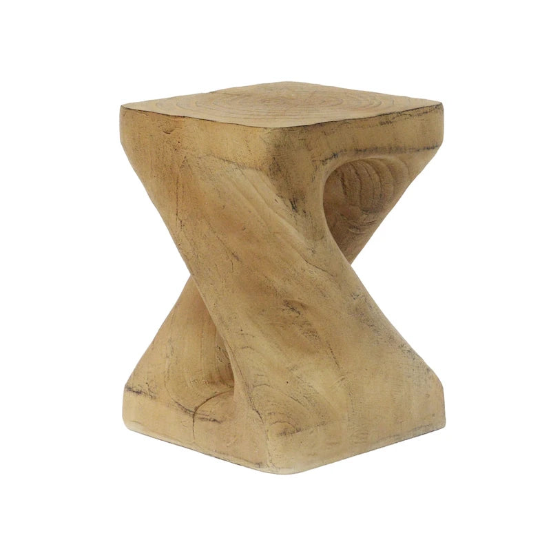 Mesa auxiliar de aspecto de madera retorcida de óxido de magnesio
