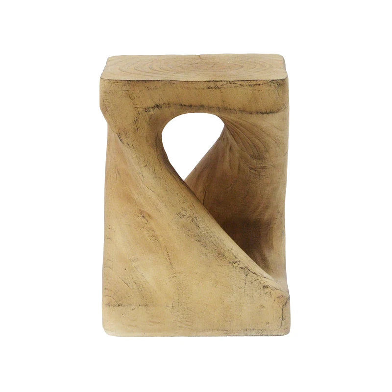 Mesa auxiliar de aspecto de madera retorcida de óxido de magnesio