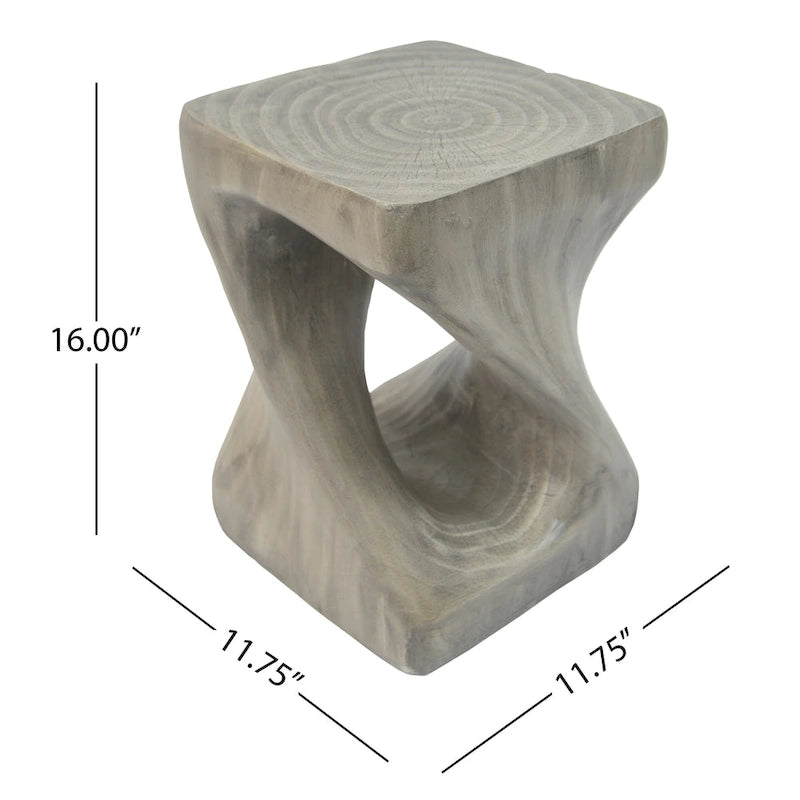 Mesa auxiliar de aspecto de madera retorcida de óxido de magnesio