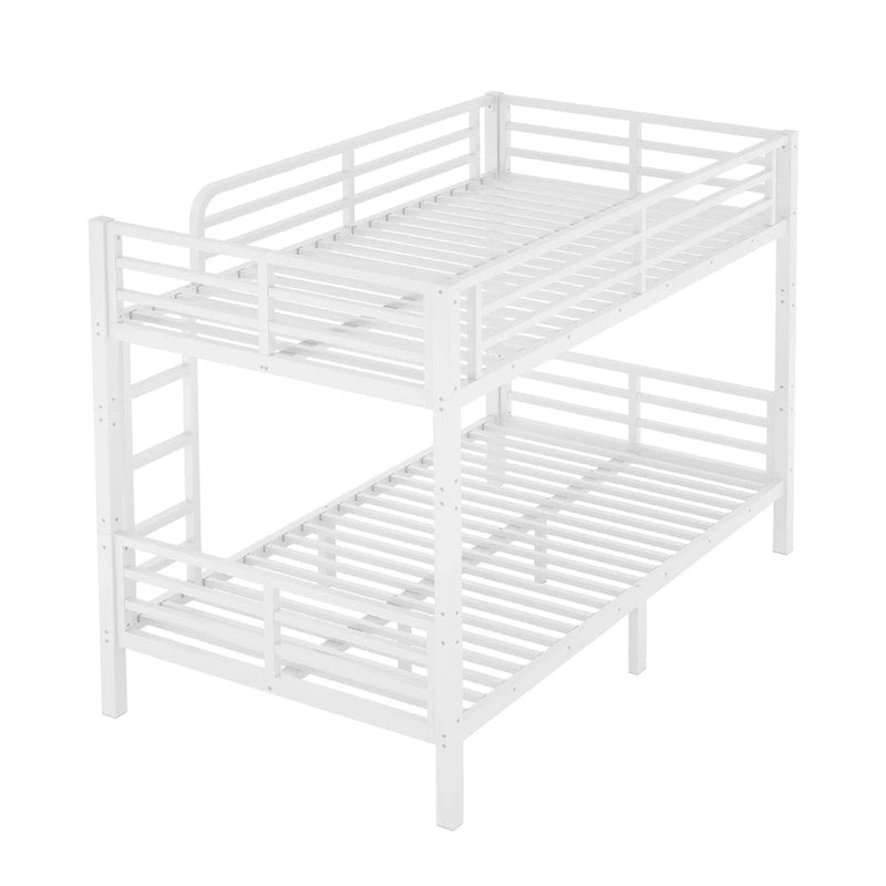 Weißes Metall-Etagenbett Twin XL über Twin XL