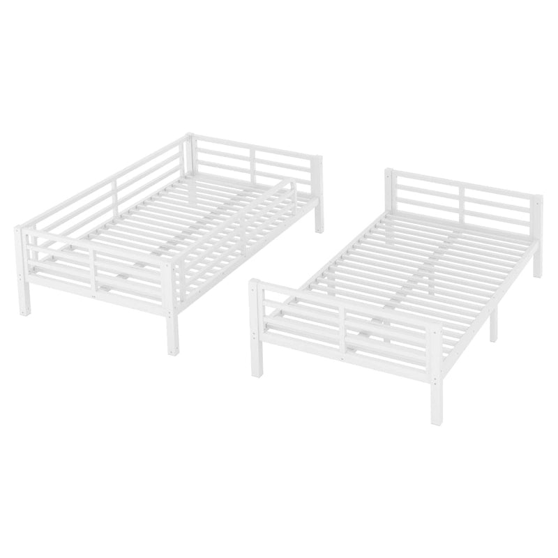 Weißes Metall-Etagenbett Twin XL über Twin XL