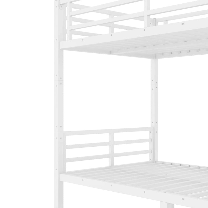 Weißes Metall-Etagenbett Twin XL über Twin XL