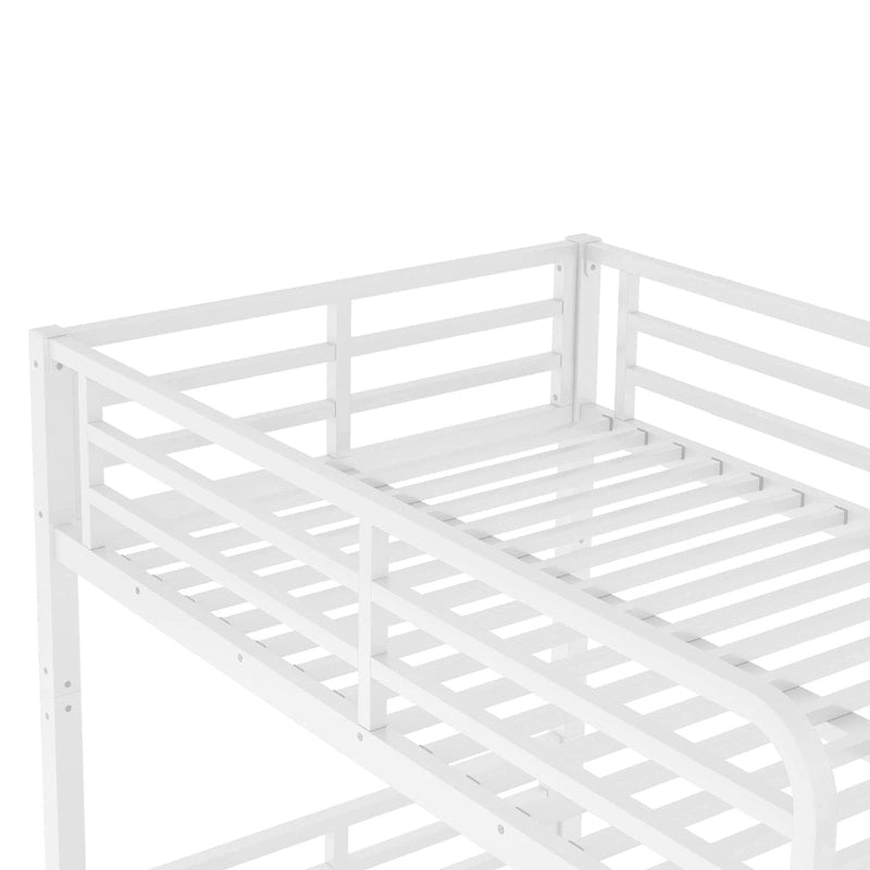 Weißes Metall-Etagenbett Twin XL über Twin XL