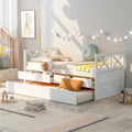 Diván individual de madera de pino con 2 cajones y cama nido