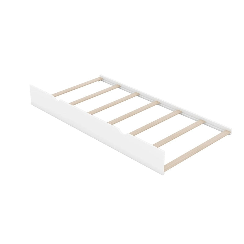 Diván individual de madera de pino con 2 cajones y cama nido