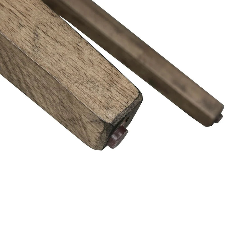 Juego de 2 sillas de comedor tapizadas de lino color crema con acabado de madera rústica