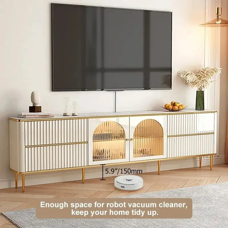 Mueble de TV rectangular moderno con 4 cajones