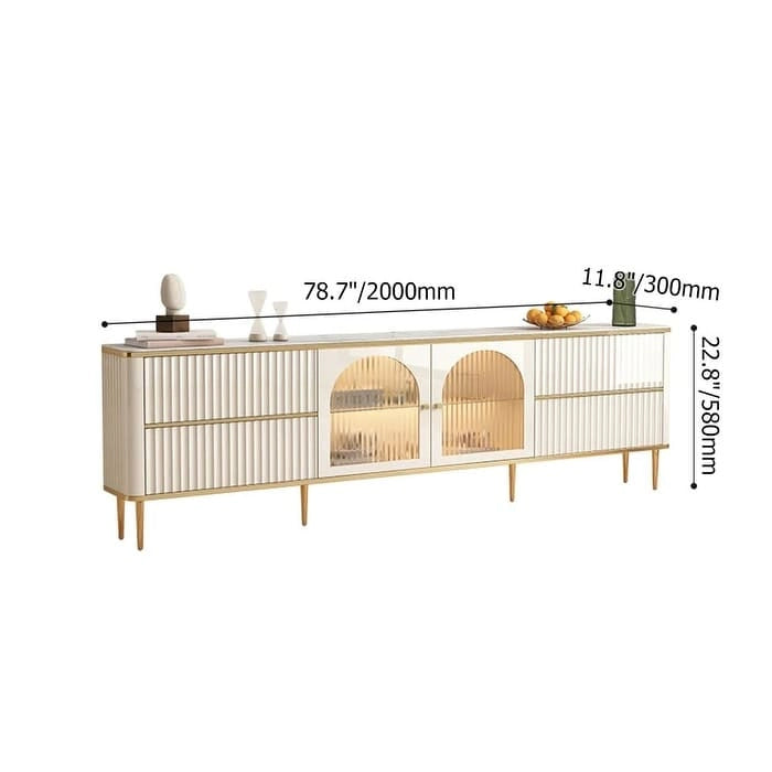 Mueble de TV rectangular moderno con 4 cajones