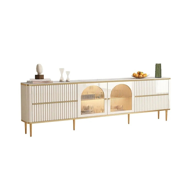 Mueble de TV rectangular moderno con 4 cajones