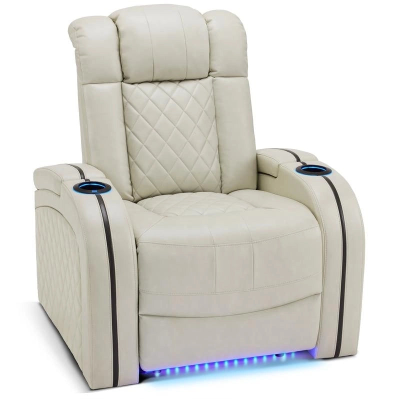 Power Theater Recliner with Adjustable Headrest, USB and LED Lights