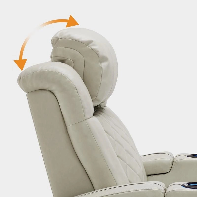 Power Theater Recliner with Adjustable Headrest, USB and LED Lights
