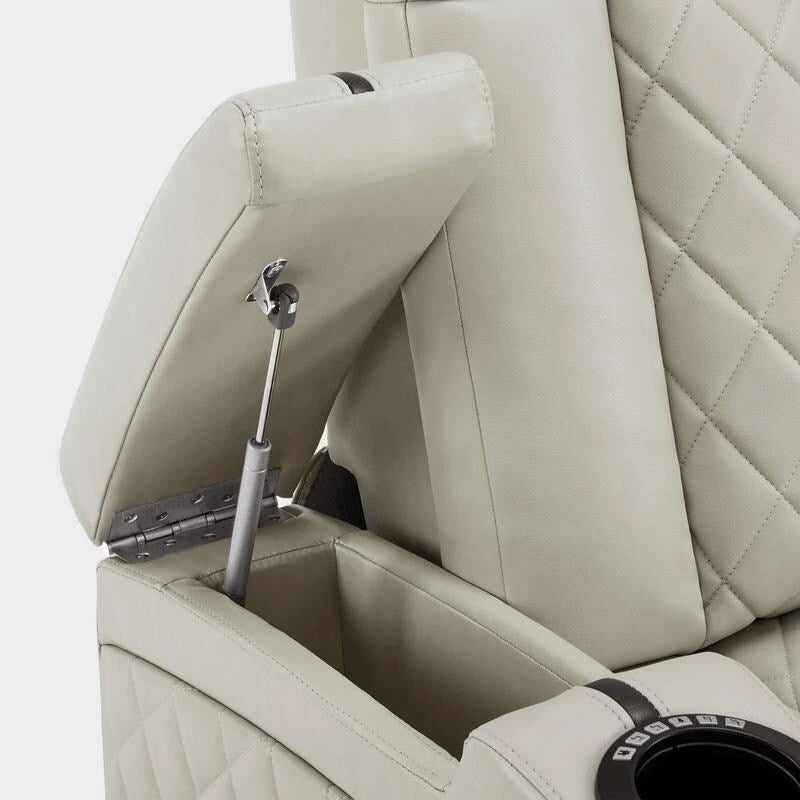 Power Theater Recliner with Adjustable Headrest, USB and LED Lights