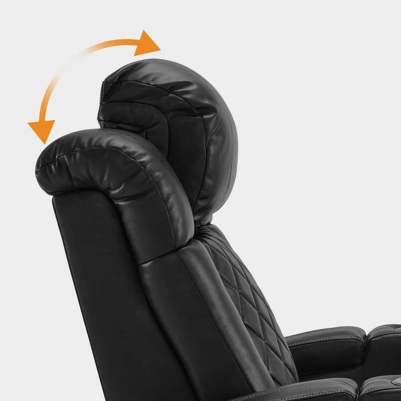 Power Theater Recliner with Adjustable Headrest, USB and LED Lights
