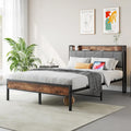 Full-Size Bed with Storage Headboard and Charging Station