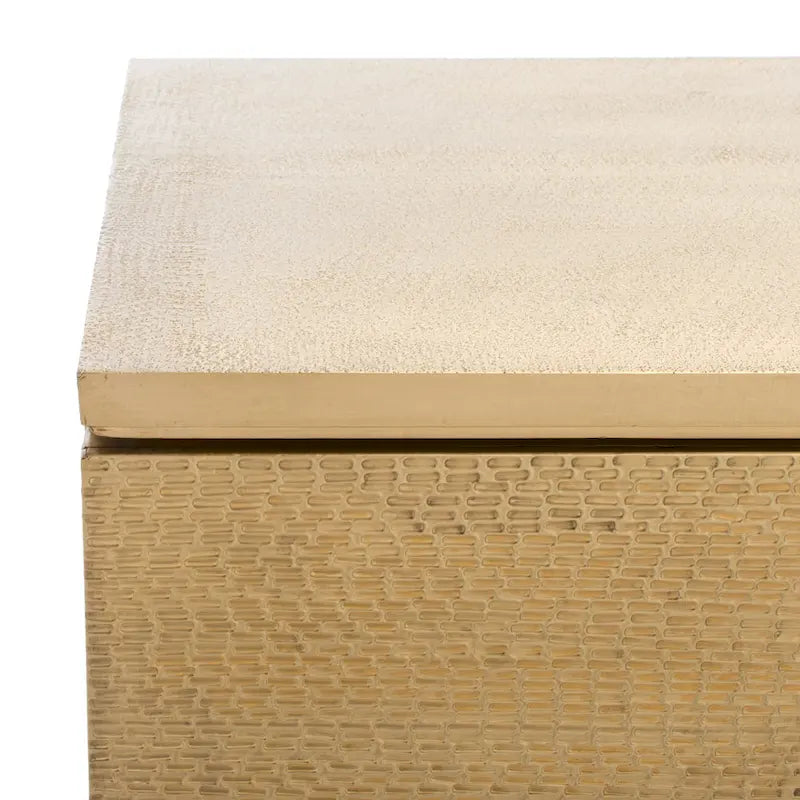 Handmade Sideboard with Recycled Wood Frame and Brass-Covered Base