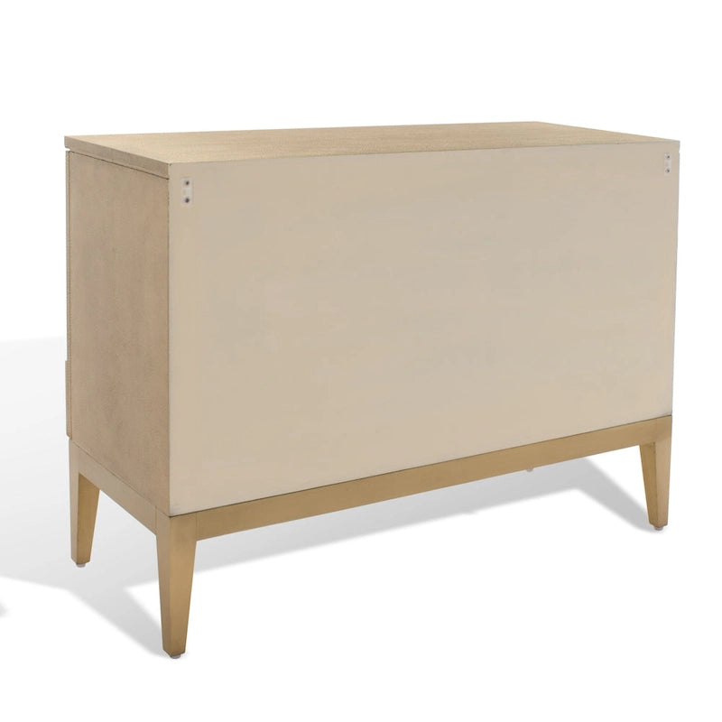 Handmade Sideboard with Recycled Wood Frame and Brass-Covered Base