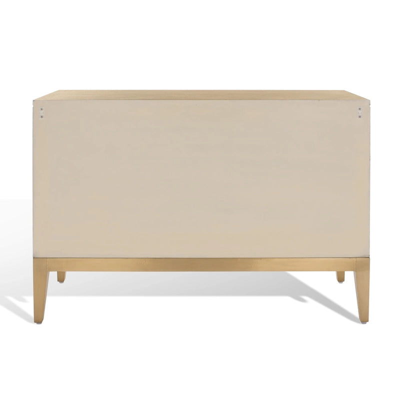 Handmade Sideboard with Recycled Wood Frame and Brass-Covered Base
