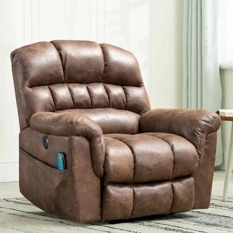 Elektrischer Relaxsessel aus Mikrosuede mit Aufstehhilfe, Massagefunktion und Lordosenwärme
