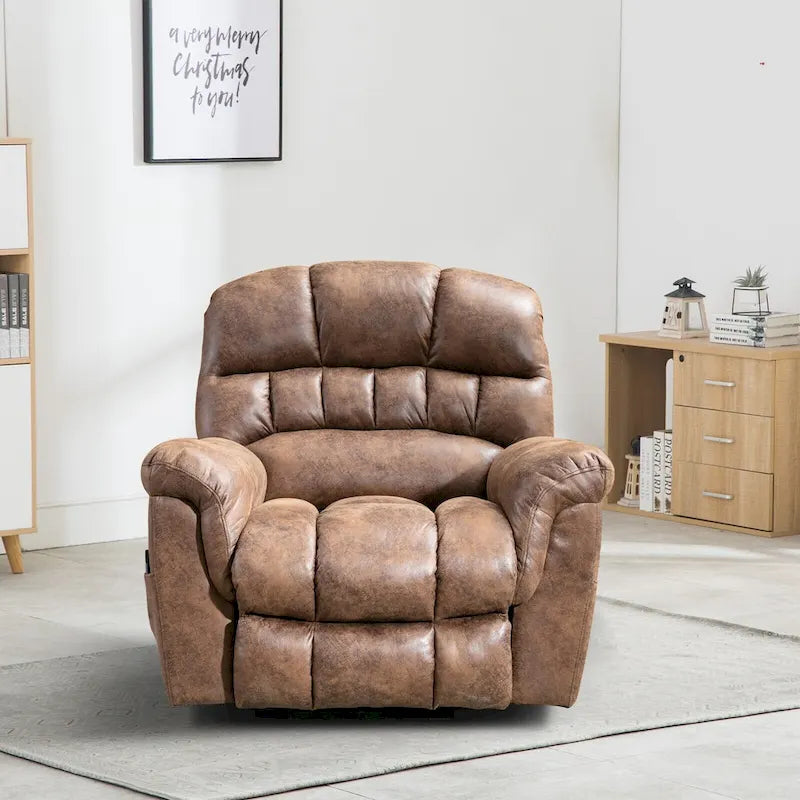 Elektrischer Relaxsessel aus Mikrosuede mit Aufstehhilfe, Massagefunktion und Lordosenwärme