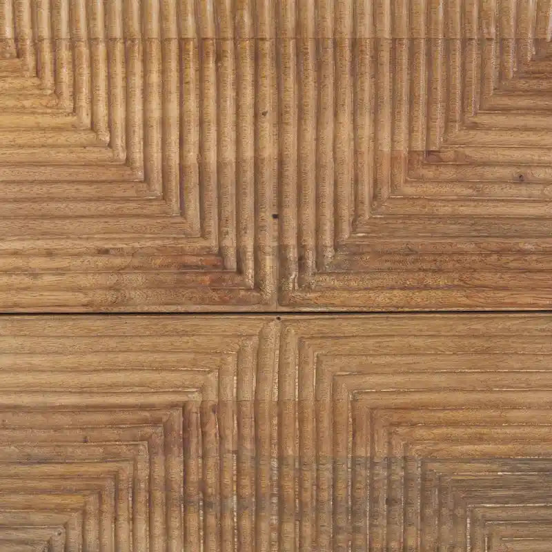 Armario auxiliar de madera de mango marrón claro con 2 cajones